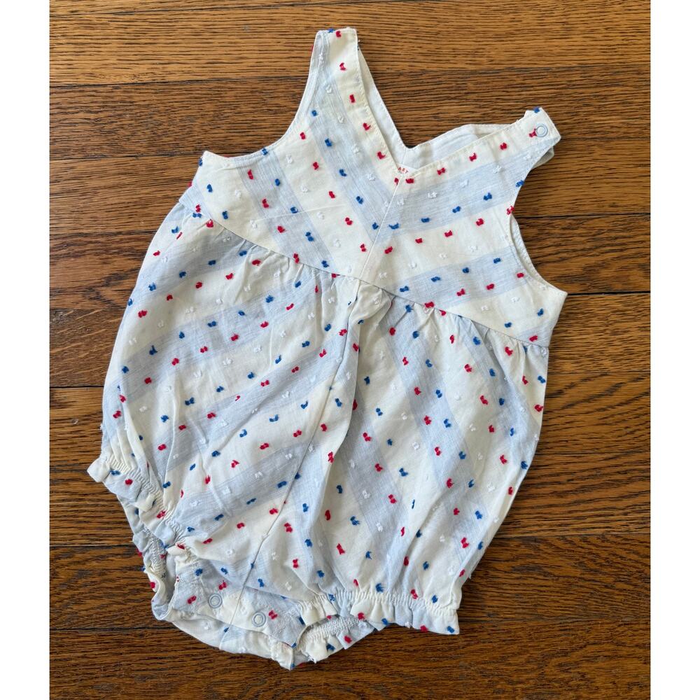 Cat & Jack Cream Baby Girl Romper with Red and Blue Dots